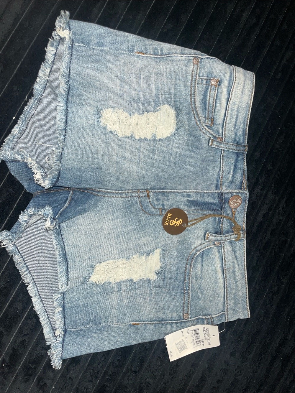 STS Blue Light Wash Distressed Denim Shorts